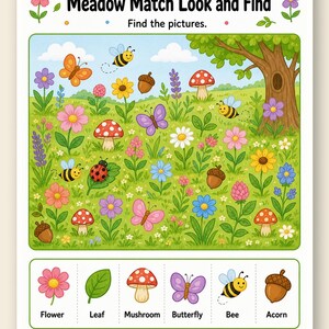 Match Meadow Pages | Matching Worksheets | Printable PDF | Digital Download image 9