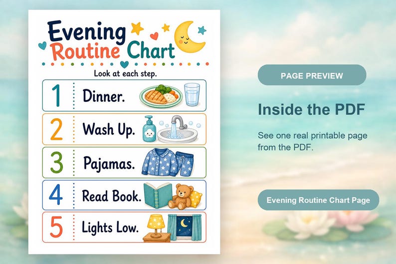Evening Ready Path | Evening Routine Chart | Printable PDF | Digital Download image 10
