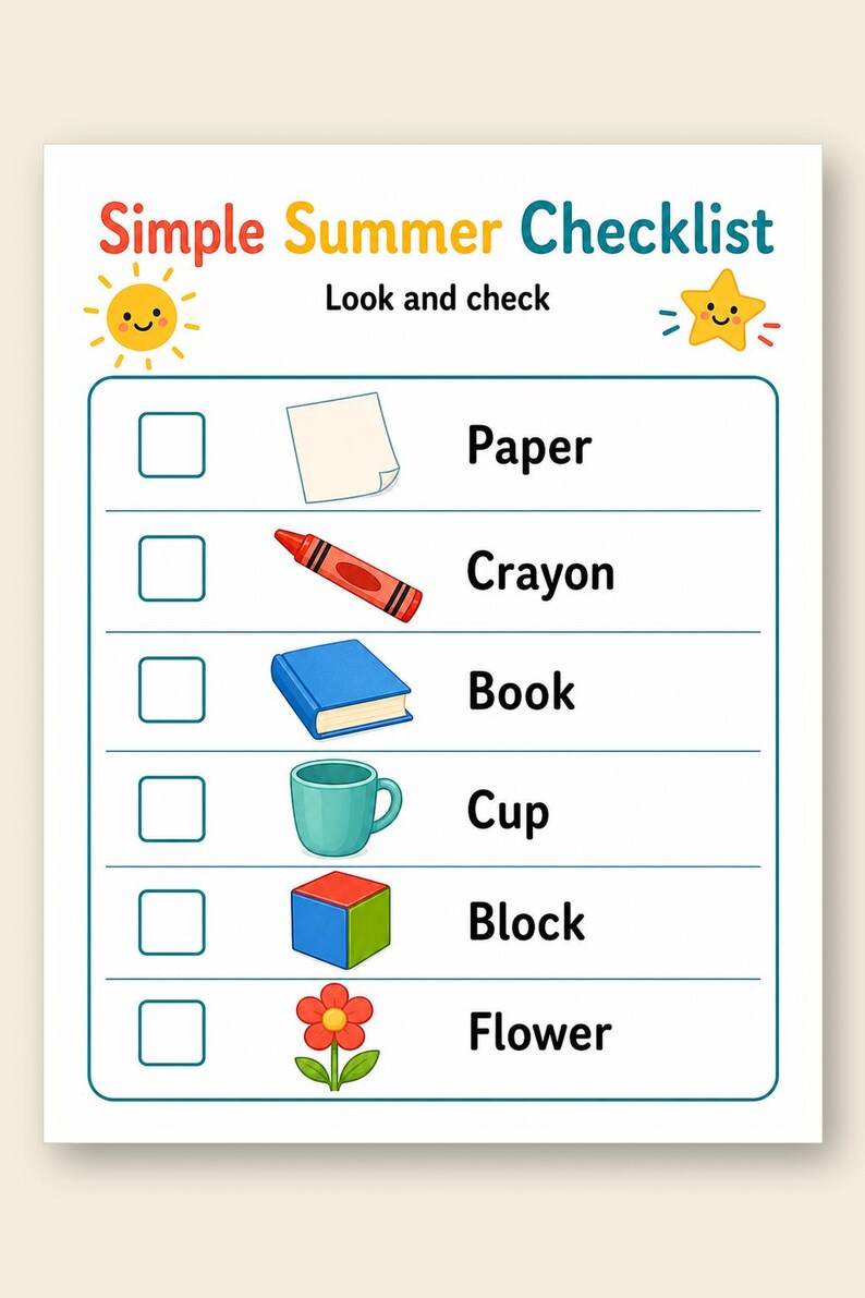 Simple Summer Home Pages | Simple Summer Activities for Kids | Printable PDF | Digital Download image 9