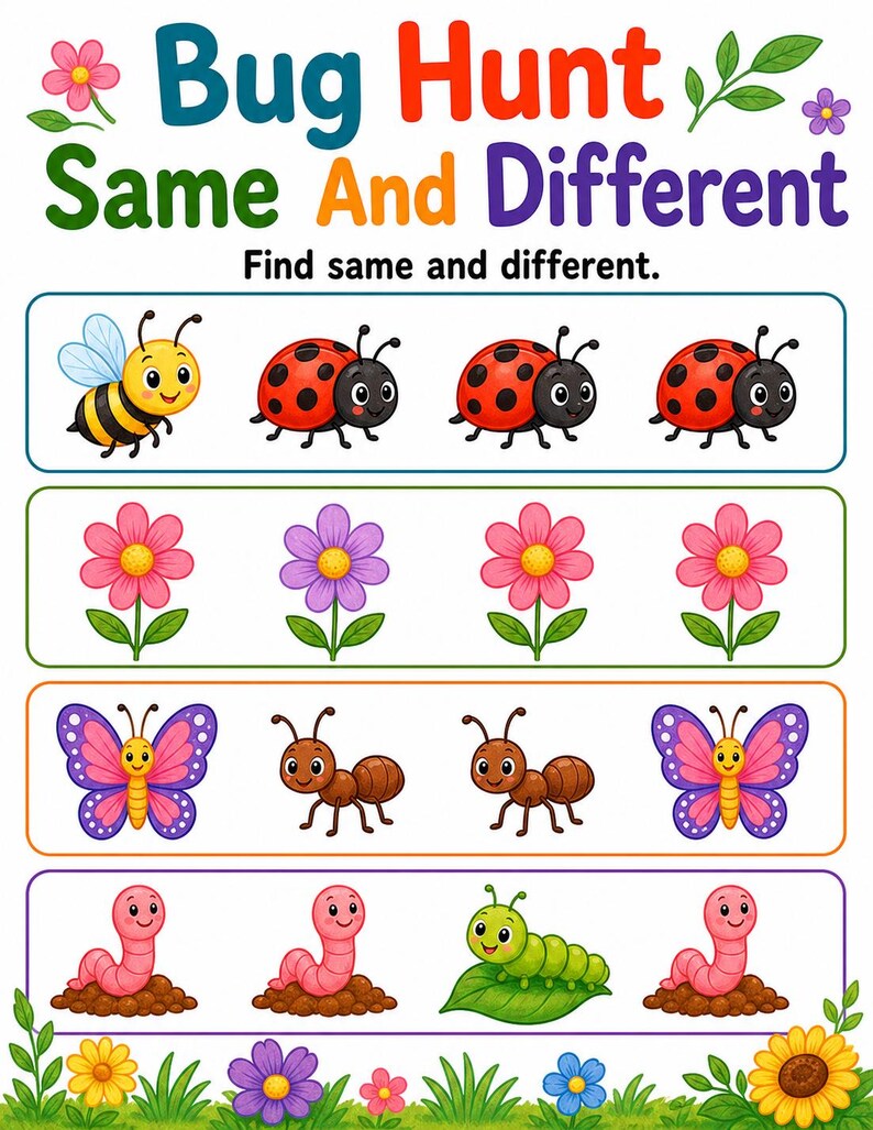 Bug Hunt Busy Pages | Bug Activity Sheets | Printable PDF | Digital Download image 5