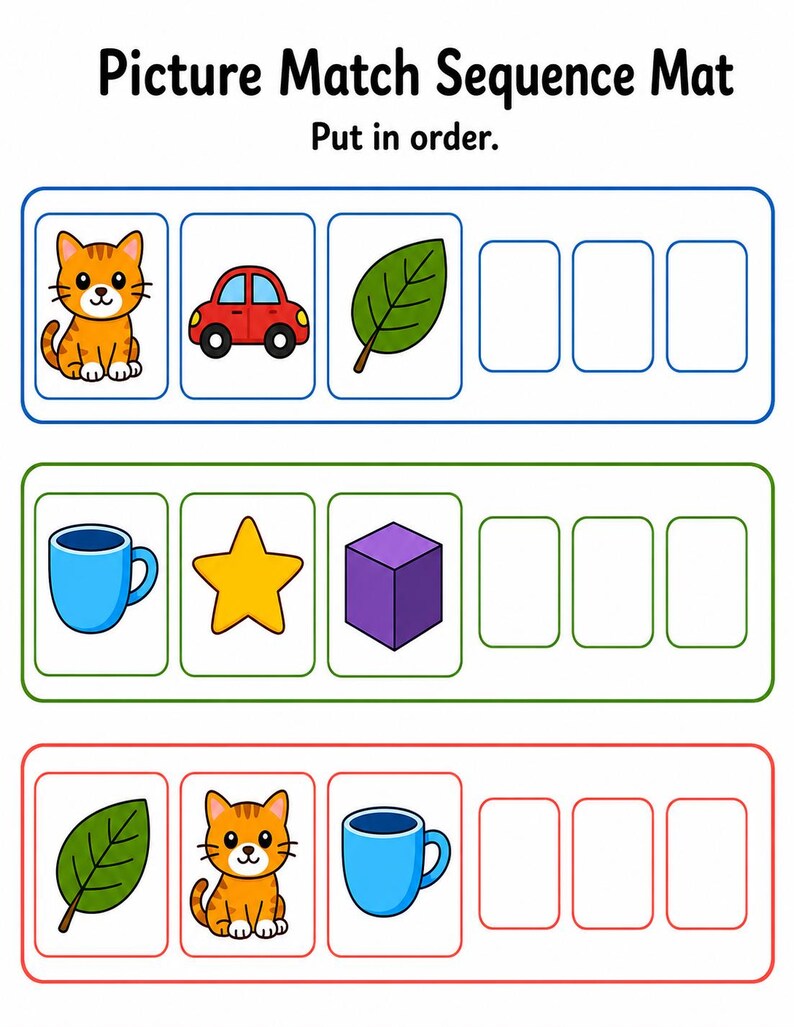Passende Lernmatten | Passende Aktivitäten für Kinder im Vorschulalter | Druckbare PDF | Digitaler Download Bild 7