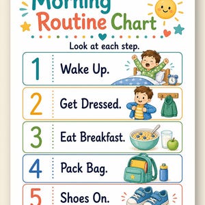 Morgen Bereiter Weg | Morgen-Routine-Diagramm | Druckbare PDF | Digitaler Download Bild 9