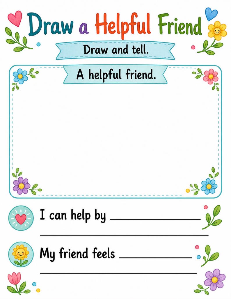 Friendship Feelings Pages | Friendship Worksheets for Kids | Printable PDF | Digital Download image 6