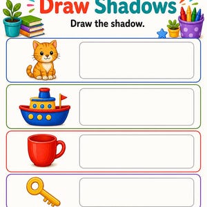 Shadow Match Workshop | Shadow Matching Worksheets | Printable PDF | Digital Download image 5