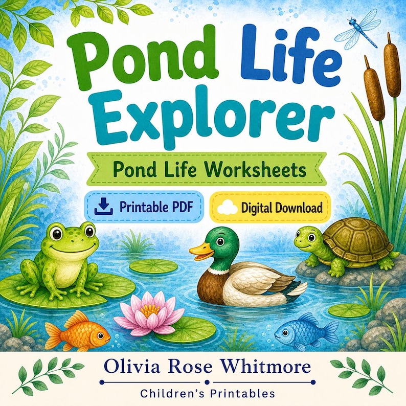 Pond Life Explorer | Pond Life Worksheets | Printable PDF | Digital Download image 1