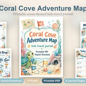 Coral Cove Abenteuerkarte | Kinder Reisetagebuch | Druckbare PDF | Digitaler Download Bild 2