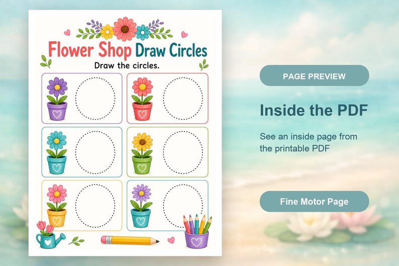 Fine Motor Flower Shop | Fine Motor Worksheets | Printable PDF | Digital Download image 10