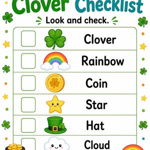 Aktivitetsblad för lyckoklöver | Aktivitetsblad för St Patricks Day | Utskrivbar PDF | Digital nedladdning bild 4