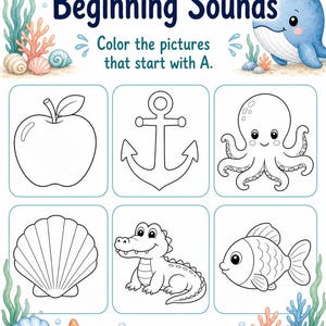 Little Whale ABCs | Preschool Worksheets | Printable PDF | Digital Download image 4