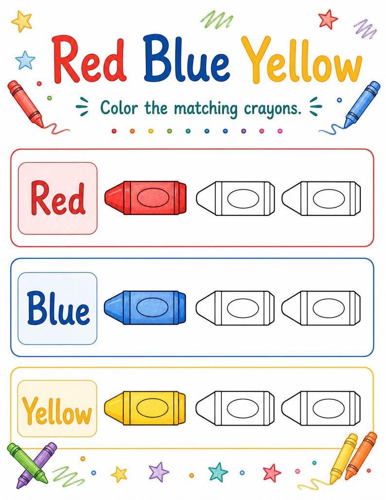 Crayon Color Crew | Color Worksheets | Printable PDF | Digital Download image 3