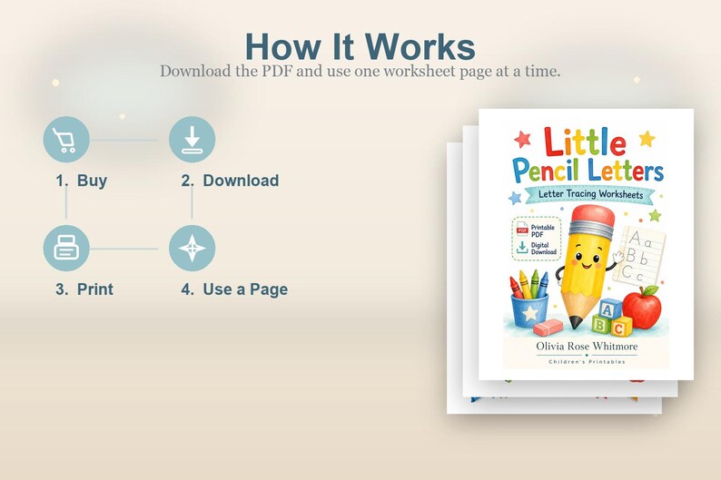 Little Pencil Letters | Letter Tracing Worksheets | Printable PDF | Digital Download image 8