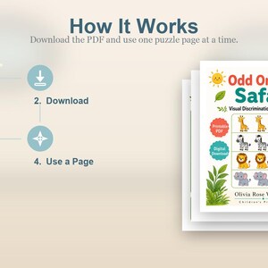 Odd One Out Safari | Visual Discrimination Worksheets | Printable PDF | Digital Download image 8