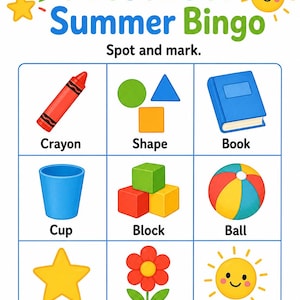 Vorschule Sommer Spaß Seiten | Sommer-Aktivitäten für Kinder im Vorschulalter | Druckbare PDF | Digitaler Download Bild 3