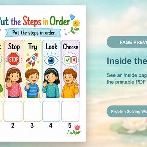 Problem Solving Steps | Problem Solving Worksheets for Kids | Printable PDF | Digital Download image 10