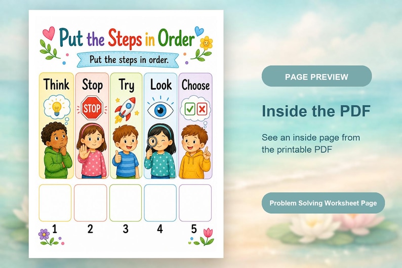 Problem Solving Steps | Problem Solving Worksheets for Kids | Printable PDF | Digital Download image 10