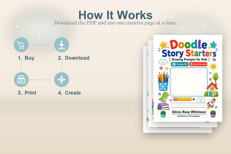 Doodle Story Starters | Drawing Prompts for Kids | Printable PDF | Digital Download image 8