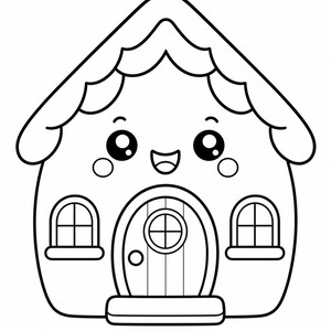 Disegni da colorare di un giardino kawaii / Disegni da colorare kawaii / PDF stampabile / Download digitale immagine 7