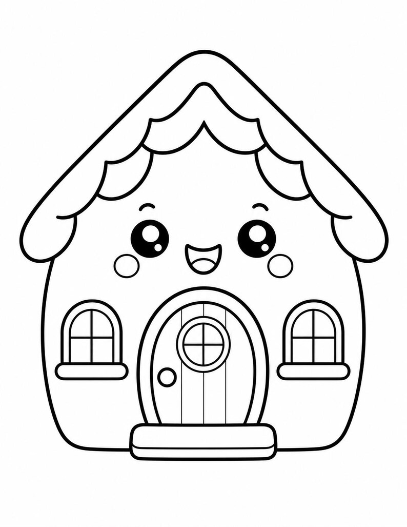 Disegni da colorare di un giardino kawaii / Disegni da colorare kawaii / PDF stampabile / Download digitale immagine 7