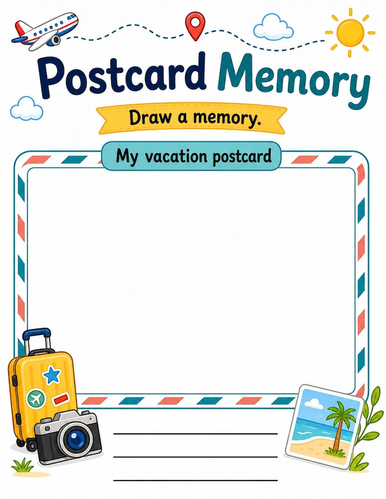 Vacation Journal Pages | Vacation Journal for Kids | Printable PDF | Digital Download image 6