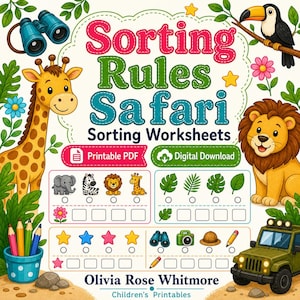 Sorting Rules Safari | Sorting Worksheets | Printable PDF | Digital Download
