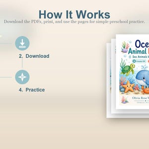 Ocean Animal Friends | Sea Animals Worksheets | Printable PDF | Digital Download image 8