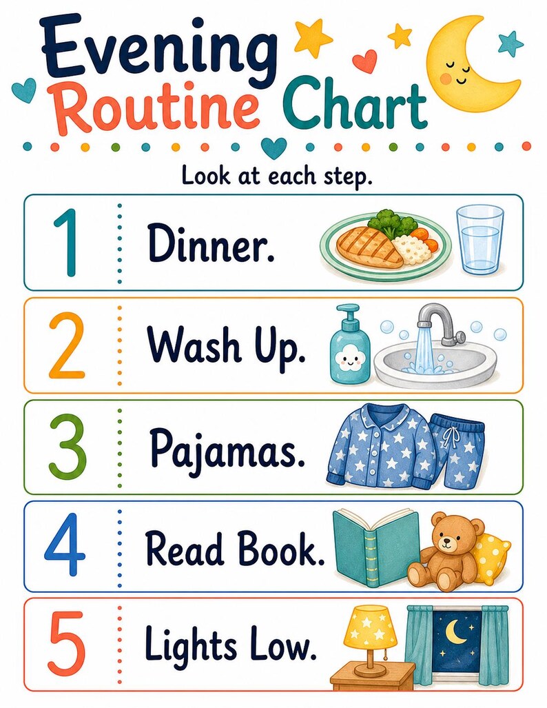 Evening Ready Path | Evening Routine Chart | Printable PDF | Digital Download image 3