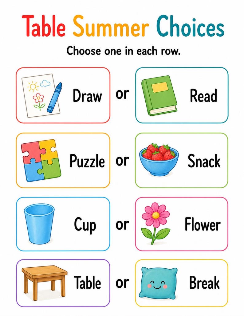 Table de cuisine, pages d'été | Activités de table d'été pour les enfants | PDF imprimable | Téléchargement numérique image 6