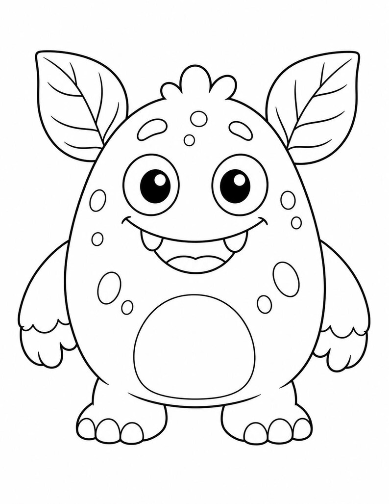 Monster Friends Malvorlagen | Monster Malvorlagen | Druckbare PDF | Digitaler Download Bild 6
