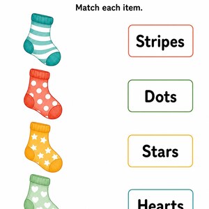 Sonnige Sockenpaare | Socken-Matching-Spiel | Druckbare PDF | Digitaler Download Bild 5