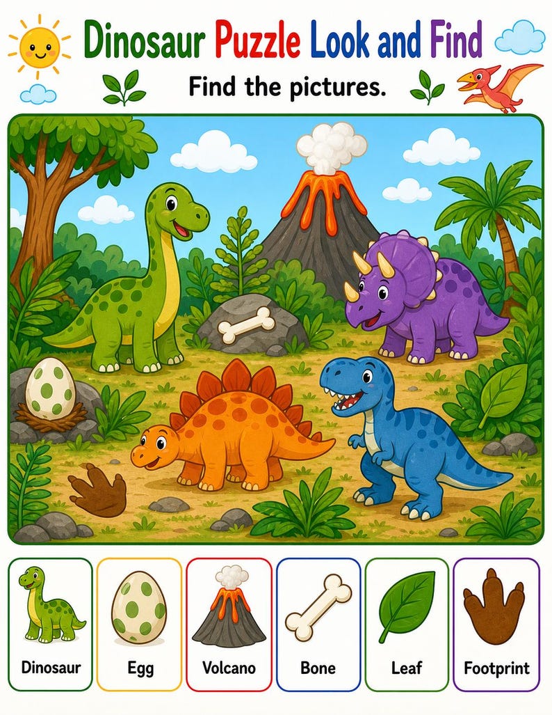 Dinosaur Thinking Pages | Dinosaur Activity Sheets | Printable PDF | Digital Download image 4