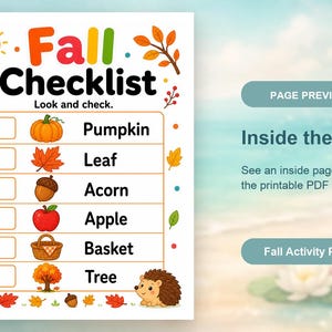 Autumn Leaf Activity Pages | Fall Activity Sheets | Printable PDF | Digital Download image 10