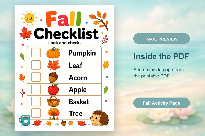 Autumn Leaf Activity Pages | Fall Activity Sheets | Printable PDF | Digital Download image 10