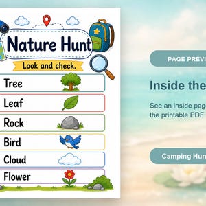 Campfire Hunt Pages | Camping Scavenger Hunt | Printable PDF | Digital Download image 10