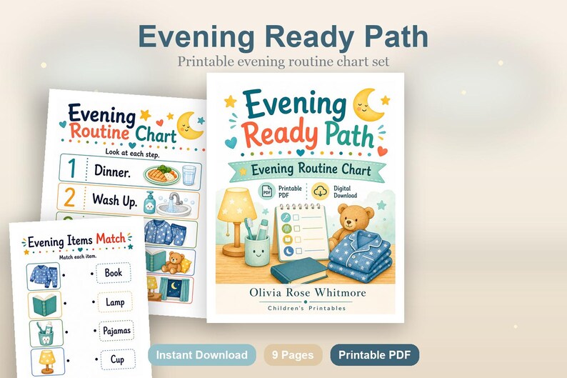 Evening Ready Path | Evening Routine Chart | Printable PDF | Digital Download image 2