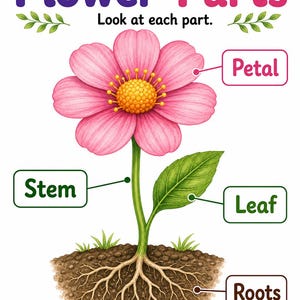 Flower Parts Garden | Parts of a Flower Worksheet | Printable PDF | Digital Download image 3