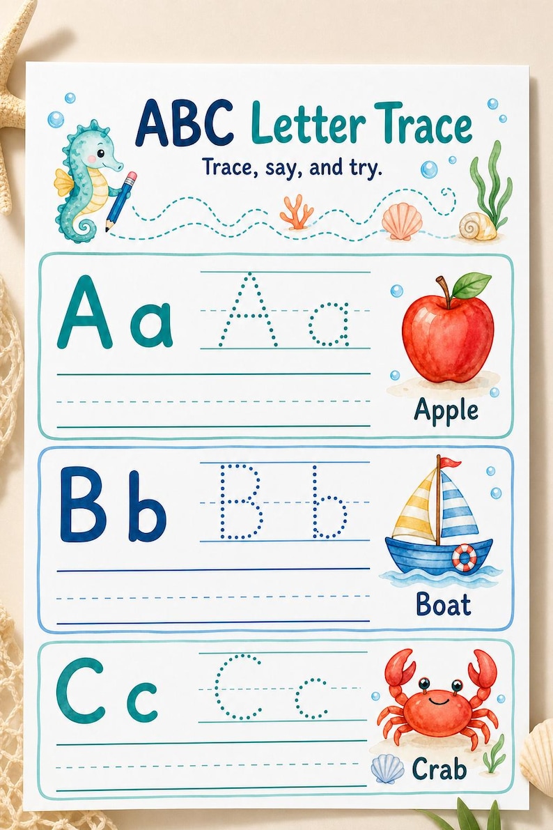 Seahorse Skill Path | Preschool Worksheets | Printable PDF | Digital Download image 5