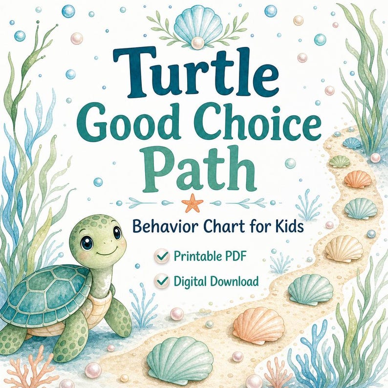 Turtle Good Choice Path | Behavior Chart for Kids | Printable PDF | Digital Download image 1