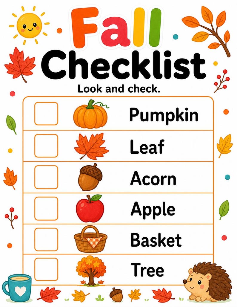 Autumn Leaf Activity Pages | Fall Activity Sheets | Printable PDF | Digital Download image 4
