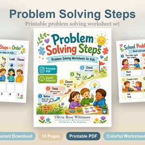Problem Solving Steps | Problem Solving Worksheets for Kids | Printable PDF | Digital Download image 2