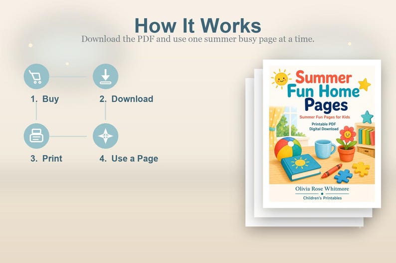 Summer Fun Homepages | Sommerspass Seiten für Kinder | Druckbare PDF | Digitaler Download Bild 8