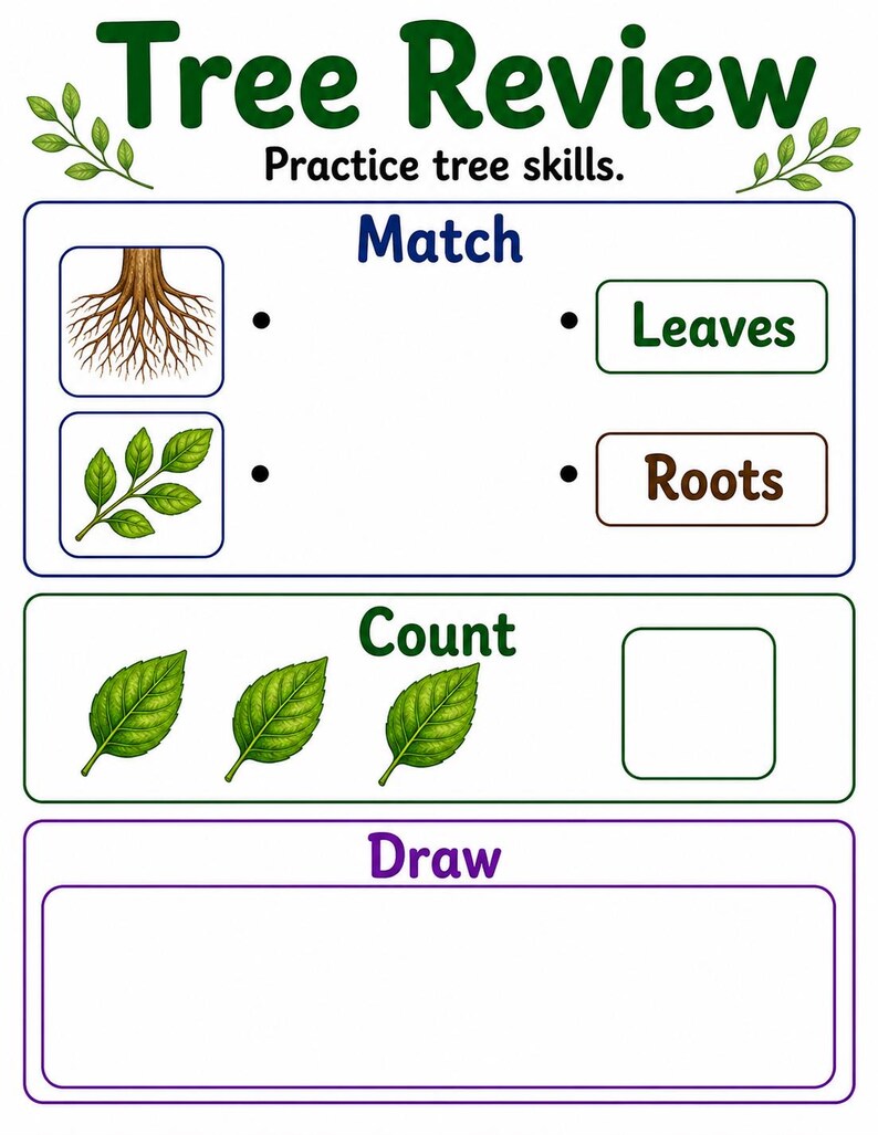 Explorateur de parties d'arbre | Feuille de travail Parties d'un arbre | PDF imprimable | Téléchargement numérique image 7