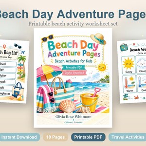 Pagine di avventura in spiaggia / Attività in spiaggia per bambini / PDF stampabile / Download digitale immagine 2