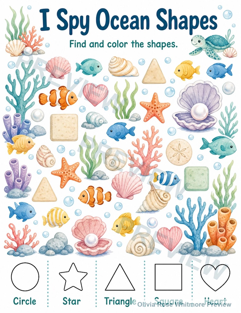 海の生き物アクティビティブックXL｜子供向けアクティビティシート｜印刷可能なPDF｜デジタルダウンロード 画像 6