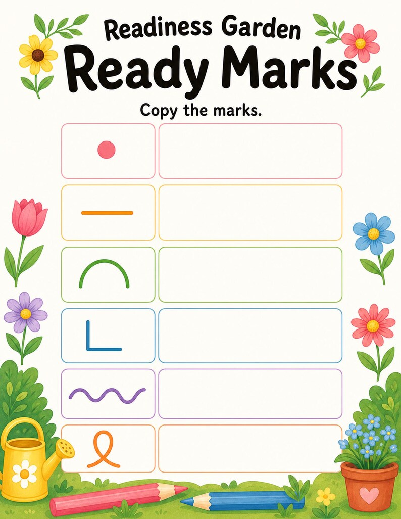 Writing Readiness Garden | Writing Readiness Worksheets | Printable PDF | Digital Download image 3