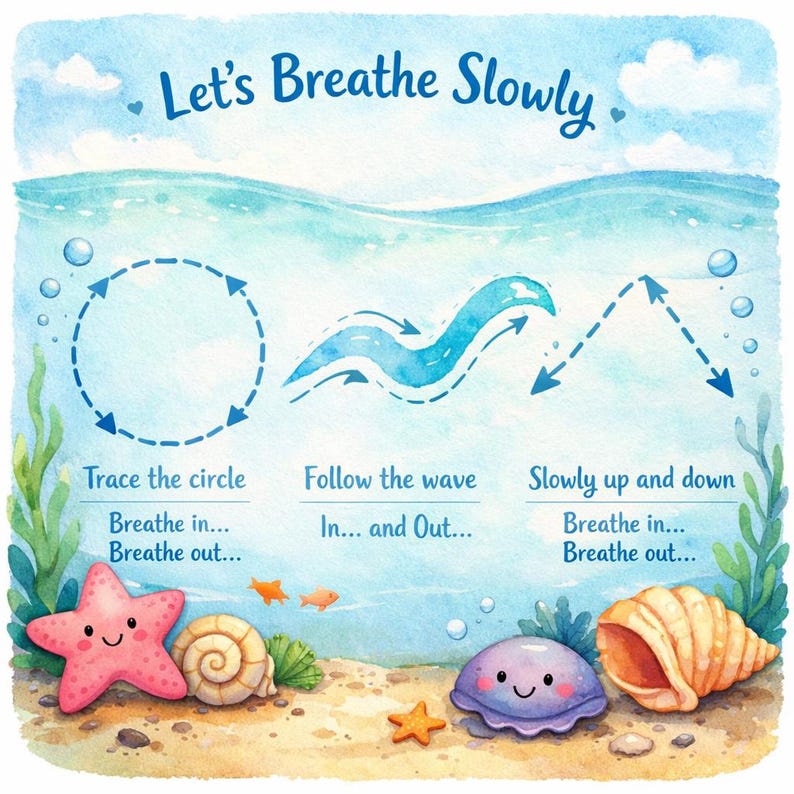 Shell Breathing and Tracing Pack | Calm Down Worksheets for Kids ...