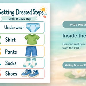 Dressed for the Day | Getting Dressed Visual Schedule | Printable PDF | Digital Download image 10