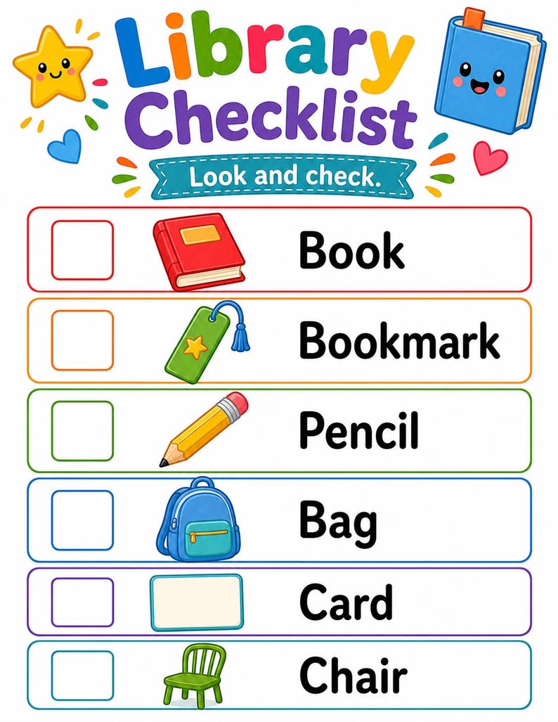 Library Day Activity Pages | Library Activities for Kids | Printable PDF | Digital Download image 4
