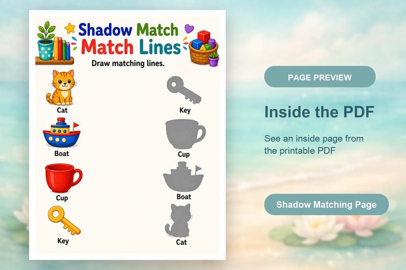 Shadow Match Workshop | Shadow Matching Worksheets | Printable PDF | Digital Download image 10