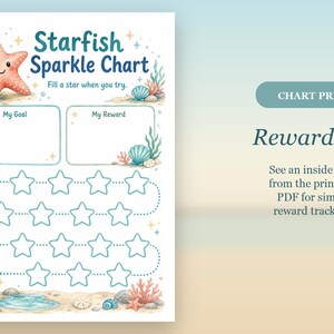 Tabla de recompensas Starfish Sparkle Steps para niños / PDF imprimible / Descarga digital imagen 6
