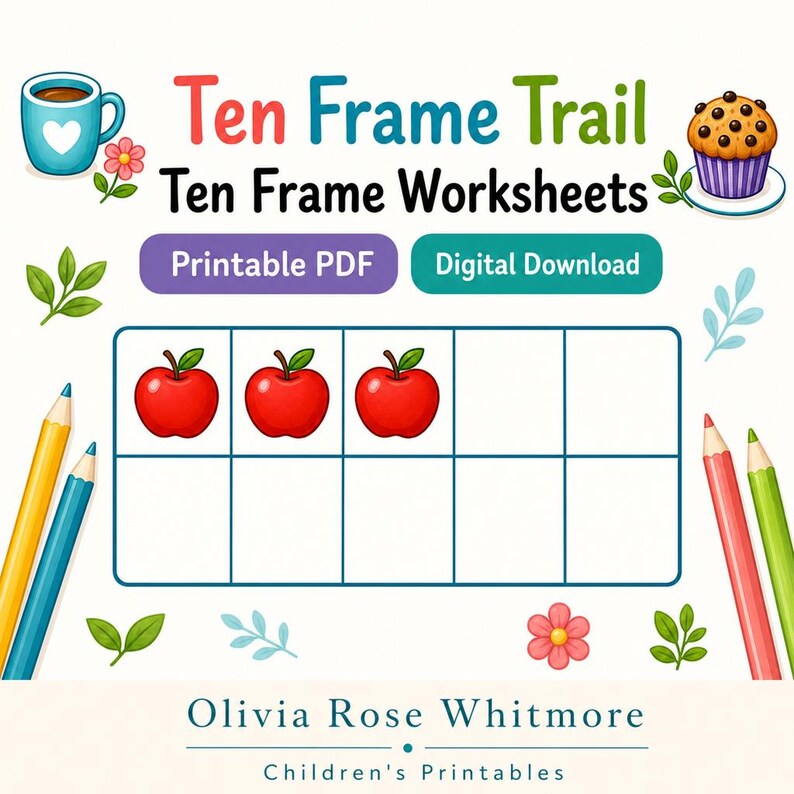 Trail met tien frames | Tien lijstwerkbladen | Afdrukbare pdf | Digitale download afbeelding 1